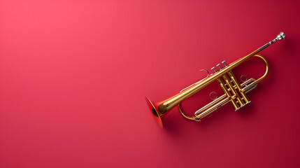 Simple and minimalistic trombone background with solid color background
