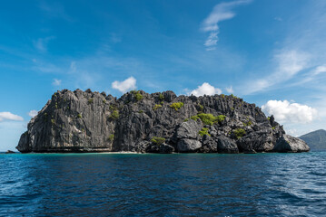 Blue Sky and Sea Water in El Nido, Palawan, Philippines. Beautiful Landscape View. Could be Used as Background