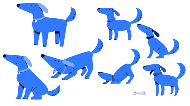 Pet Dog Character Design - series of 7 poses