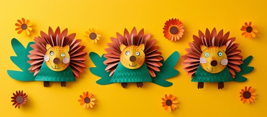 DIY concept for children's creativity: Step 3 guide to making hedgehog bookmarks.