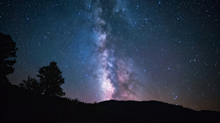 Fototapeta na wymiar A magical night of stargazing in a remote dark-sky location.
