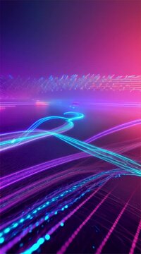 Abstract digital vertical video representing the concept of arbitrage in cyberspace.