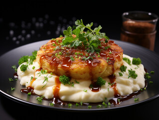 mashed potatoes with cutlet