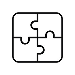 Puzzle pieces icon vector on trendy design