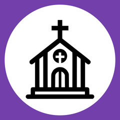 Church logo icon vector illustration