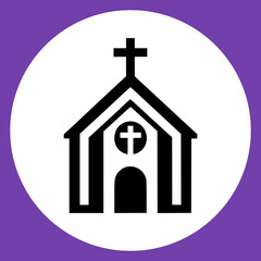 Church logo icon vector illustration