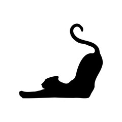 Obraz premium Set of silhouettes of cats. Cats in different poses. Vector isolated background. EPS 10.