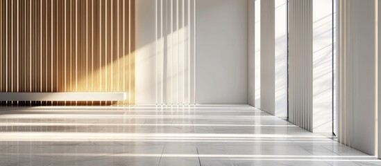 Beautiful modern interior wall design with light and sleek lines in the background.