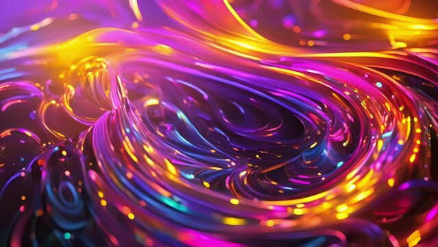 Trippy neon swirls dancing in a psychedelic trance bending and twisting in an otherworldly display.