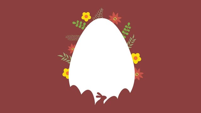 4k Happy Easter animation. Happy Easter background with negative space area