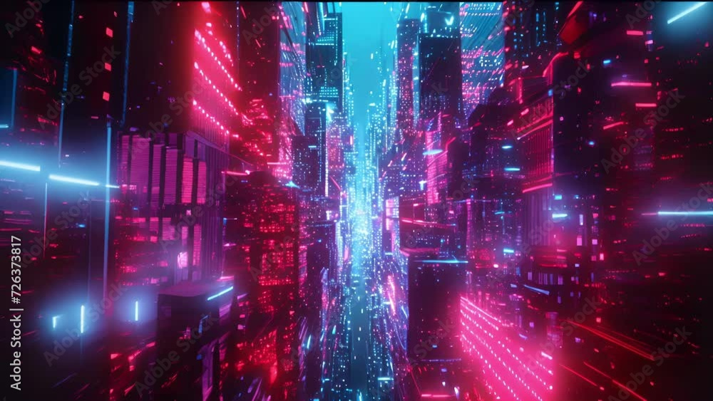 Poster within the digital neon matrix the boundaries of reality and virtual blend together in a mesmerizing