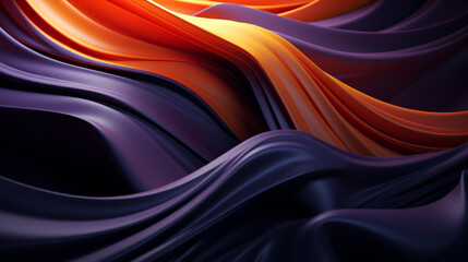 Abstract futuristic background with black and red wave shapes. Visualization of motion waves. Wallpaper or backdrop for modern projects