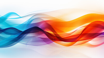 Abstract futuristic background with colorful, rainbow wave shapes. Visualization of motion waves. Wallpaper or backdrop for modern projects