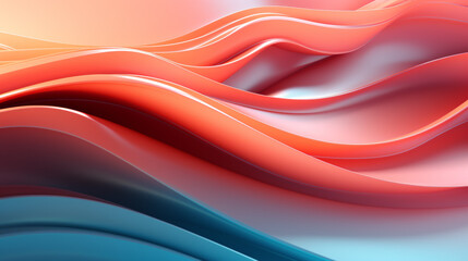 Abstract futuristic background with colorful, pastel wave shapes. Visualization of motion waves. Wallpaper or backdrop for modern projects