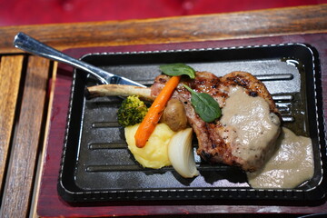 grilled chicken and vegetables