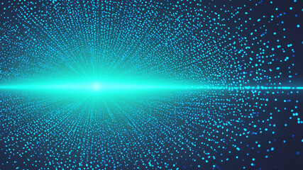 Abstract digital background of moving particles. Information Big data visualization.