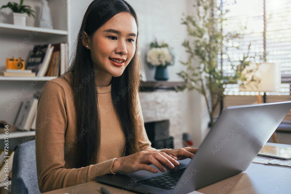 Poster Accountant Or Auditor working With computer in office
