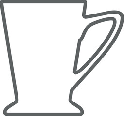 Tea Cup Outline Icon. Vector Illustration.