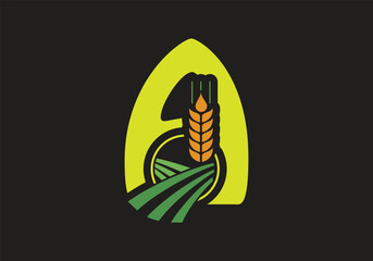 this is agriculture and letter A text logo design