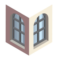 Isometric Window with Both Left and Right Sides