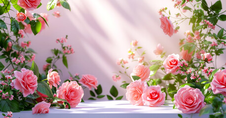 Podium background flower rose 