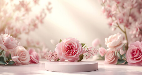 Obraz na płótnie Canvas Podium background flower rose 