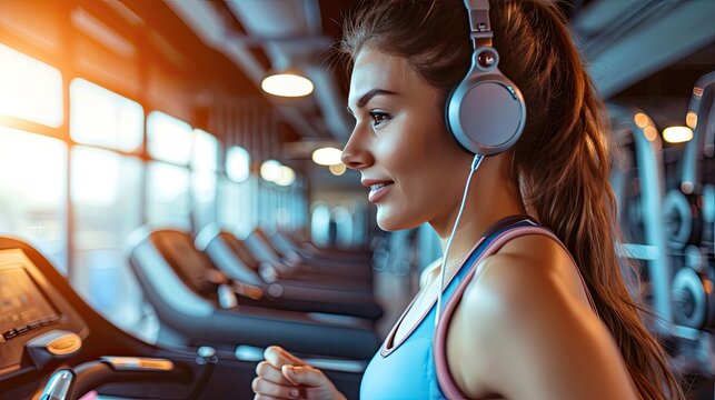 Fitness Technology Integration. The intersection of fitness and technology. Portrait of smiling young woman standing with arms crossed in a modern fitness center