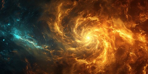 Fototapeta na wymiar Majestic Spiral Galaxy Illuminated Against the Cosmic Backdrop of Stars and Nebulae