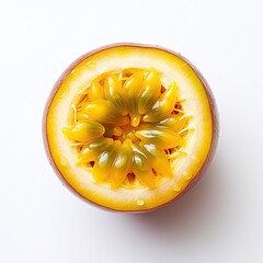 Ripe Passion fruits on white background