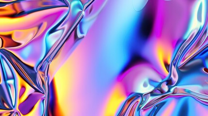 Vividly Colored Abstract Holographic Texture Captured in Bright Studio Light