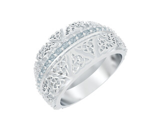 Jewelry isolated on background. 3d rendering - illustration