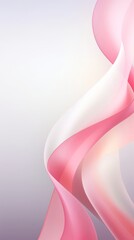 Ethereal pink satin ribbons on a gradient background, symbolizing hope and support breast cancer