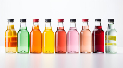 Bottles with different drinks