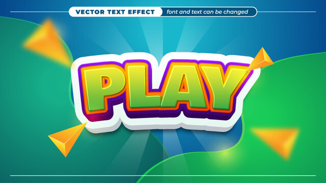 Colorful fun 3D yellow and green text effect, modern graphic styles 