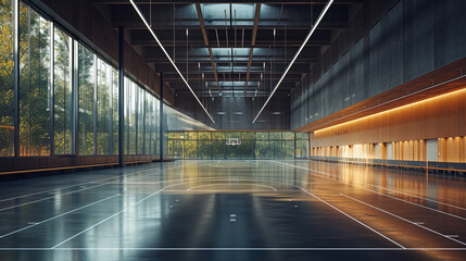 Fototapeta premium The gym is empty, a canvas for your fitness journey. Embrace the solitude, sculpt your strength, and own the space. It's your time to transform, with every rep echoing determination in the quiet.