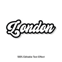 London text effect vector. Editable college t-shirt design printable text effect vector