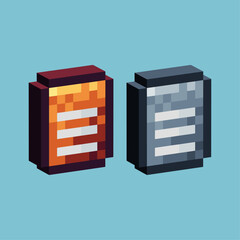 Isometric Pixel art 3d of document icon for items asset. Document icon on pixelated style.8bits perfect for game asset or design asset element for your game design asset.