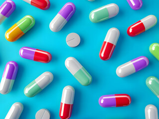 pills on white background