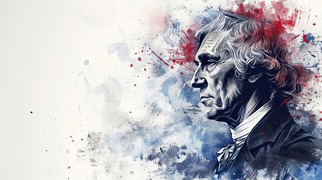 thomas jefferson birthday background on textured surface - AI Generated Abstract Art