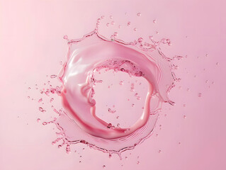 pink liquid splash isolated