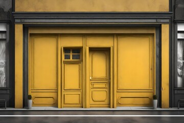 yellow boutique storefront template  , commercial facade template