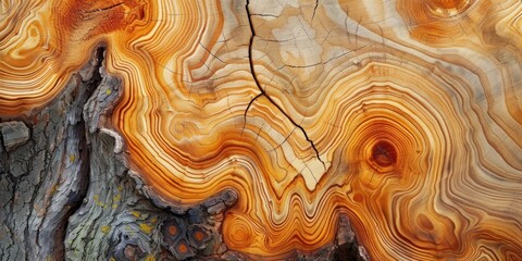 Detailed Pattern on Close Up Tree Trunk