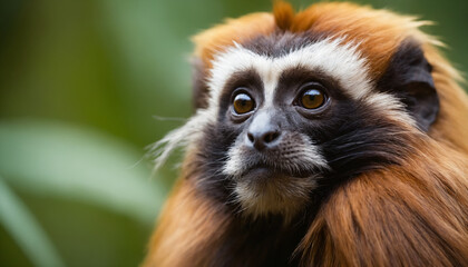 Obraz premium Cute Tamarin Monkey Portrait in Jungle