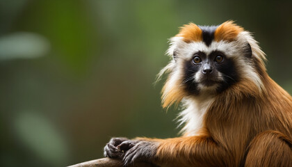 Obraz premium Cute Tamarin Monkey Portrait in Jungle