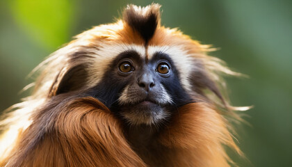 Fototapeta premium Cute Tamarin Monkey Portrait in Jungle