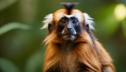 Obraz premium Cute Tamarin Monkey Portrait in Jungle
