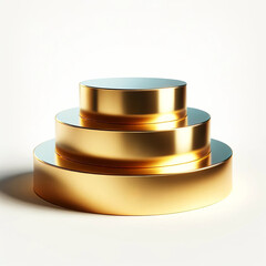 Luxury Product Showcase Glossy Golden Podium