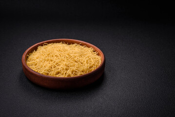 Fine vermicelli paste is yellow in color when raw
