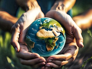 hands holding a globe