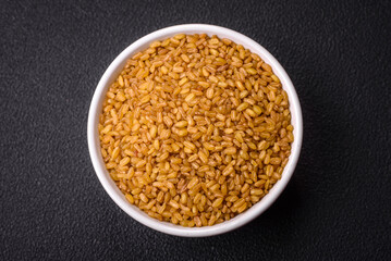 Bulgur wheat grains are yellow in color when raw